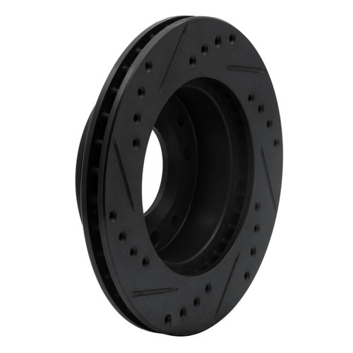 R1 86-88 Mazda RX-7 Front Right Drilled & Slotted Black Brake Rotor