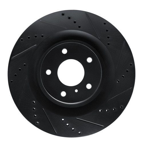 R1 19-24 Infiniti QX50 Front Right Drilled & Slotted Black Brake Rotor