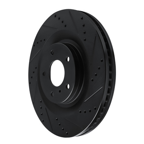 R1 19-24 Infiniti QX50 Front Right Drilled & Slotted Black Brake Rotor