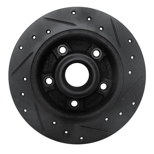 R1 88-92 Ford Probe Rear Left Drilled & Slotted Black Brake Rotor