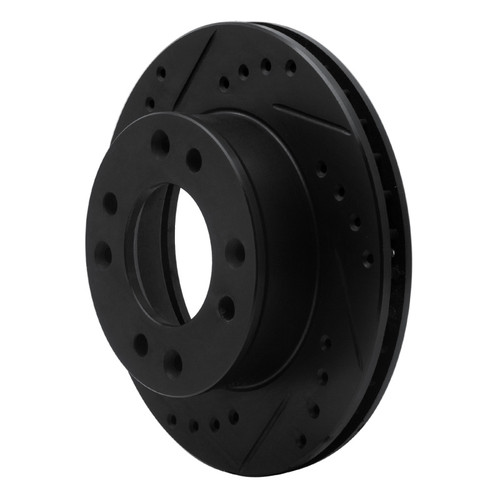 R1 86-88 Mazda RX-7 Front Left Drilled & Slotted Black Brake Rotor