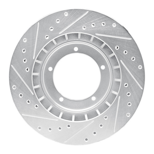 R1 86-86 Porsche 944 Turbo Front Right Drilled & Slotted Silver Brake Rotor