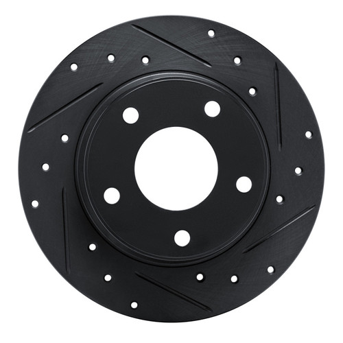 R1 20-25 Nissan SENTRA Rear Right Drilled & Slotted Black Brake Rotor