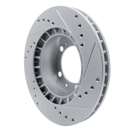 R1 87-95 Porsche 968 Front Left Drilled & Slotted Silver Brake Rotor