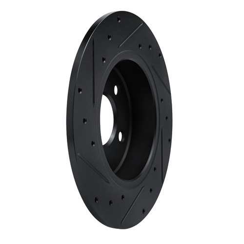 R1 19-25 Nissan Kicks Rear Right Drilled & Slotted Black Brake Rotor