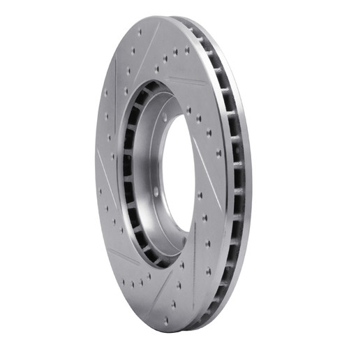 R1 84-89 Porsche 911 Front Right Drilled & Slotted Silver Brake Rotor