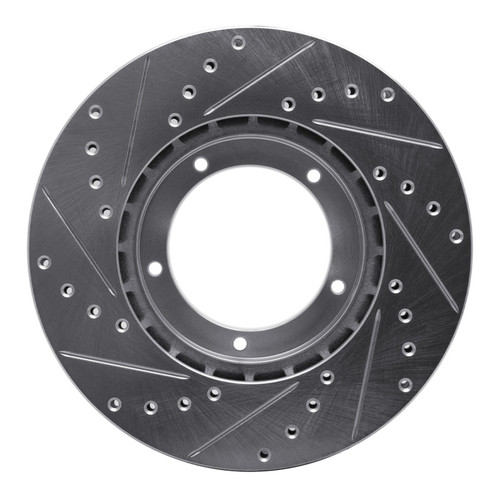 R1 84-89 Porsche 911 Front Right Drilled & Slotted Silver Brake Rotor