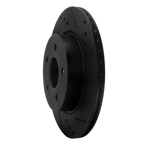 R1 17-25 Nissan X-Trail (Mexico) Rear Right Drilled & Slotted Black Brake Rotor