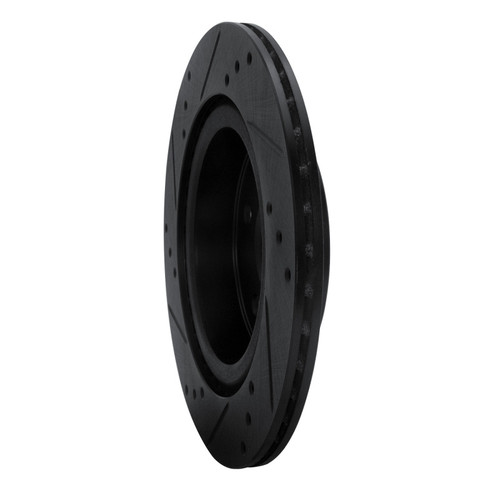 R1 17-25 Nissan X-Trail (Mexico) Rear Right Drilled & Slotted Black Brake Rotor