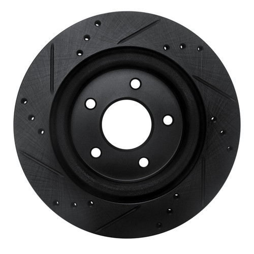 R1 17-25 Nissan X-Trail (Mexico) Rear Right Drilled & Slotted Black Brake Rotor