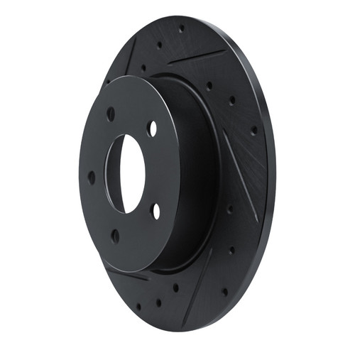 R1 19-25 Nissan ALTIMA Rear Left Drilled & Slotted Black Brake Rotor