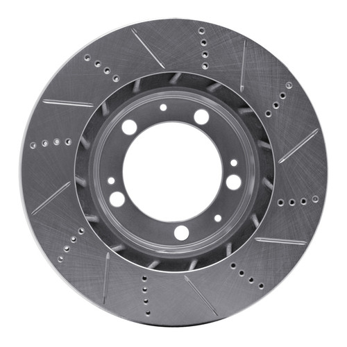 R1 86-91 Porsche 944 Except Turbo Right Front Drilled & Slotted Silver Brake Rotor