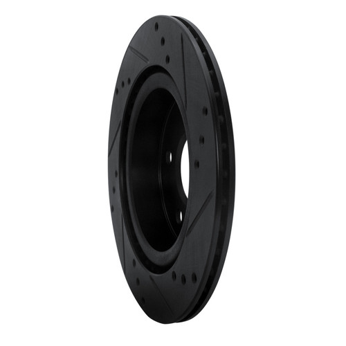 R1 17-25 Nissan X-Trail (Mexico) Rear Left Drilled & Slotted Black Brake Rotor