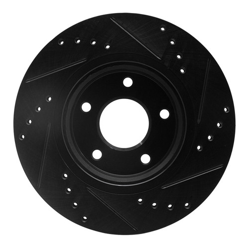 R1 14-23 Nissan X-Trail (Mexico) Front Left Drilled & Slotted Black Brake Rotor