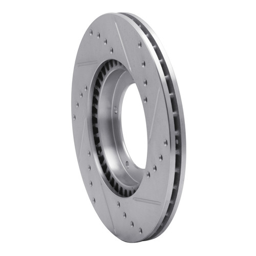 R1 67-88 Porsche 924 Front Left Drilled & Slotted Silver Brake Rotor