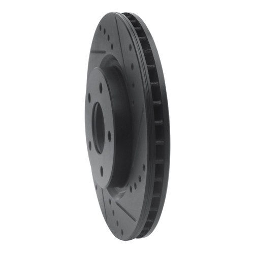 R1 14-23 Nissan Rogue Front Right Drilled & Slotted Black Brake Rotor