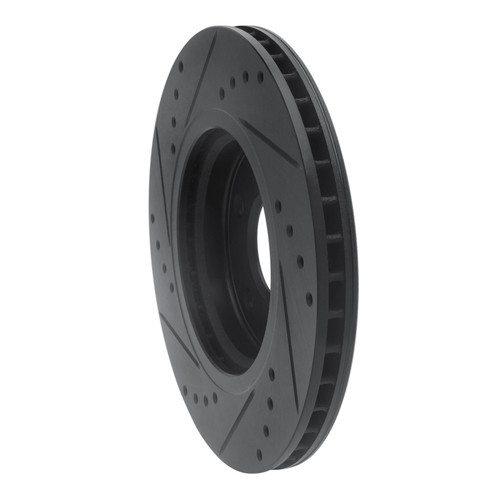 R1 14-23 Nissan Rogue Front Right Drilled & Slotted Black Brake Rotor