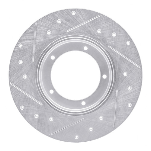 R1 65-76 Porsche 911 Front Right Drilled & Slotted Silver Brake Rotor