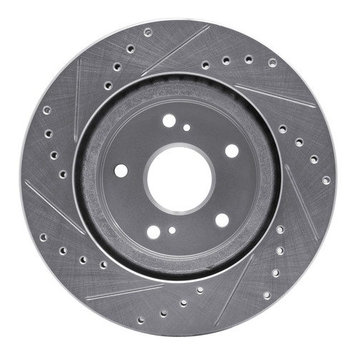 R1 06-17 Suzuki Grand Vitara Front Right Drilled & Slotted Silver Brake Rotor