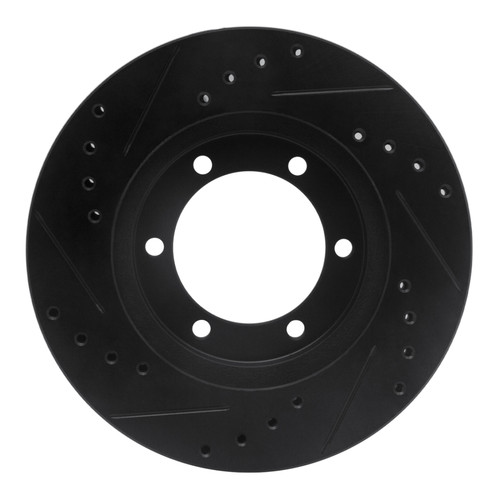 R1 98-15 Nissan NP300 (Mexico) Front Right Drilled & Slotted Black Brake Rotor