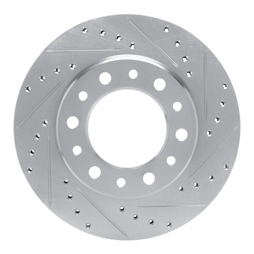 R1 76-89 Toyota Land Cruiser Front Right Drilled & Slotted Black Brake Rotor