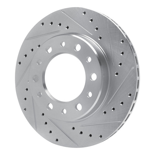 R1 76-89 Toyota Land Cruiser Front Right Drilled & Slotted Black Brake Rotor