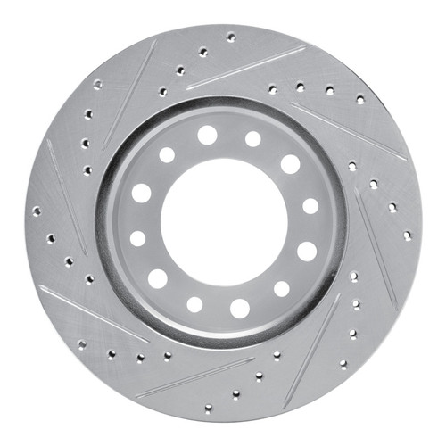 R1 76-89 Toyota Land Cruiser Front Right Drilled & Slotted Black Brake Rotor