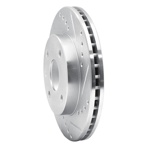 R1 04-10 Chevrolet Optra (Mexico) Front Right Drilled & Slotted Silver Brake Rotor