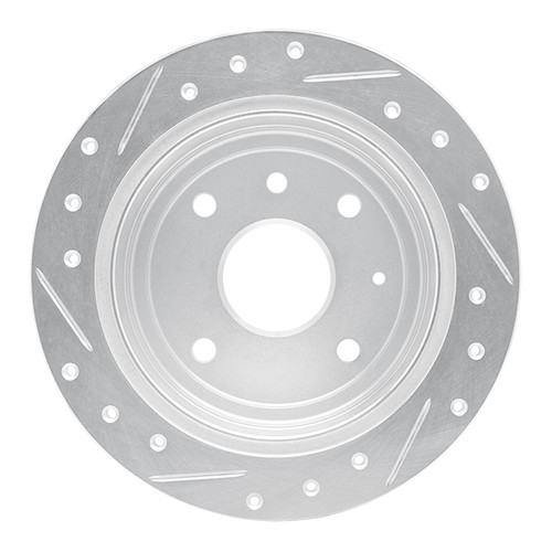 R1 04-10 Chevrolet Optra (USA/Canada) Rear Right Drilled & Slotted Silver Brake Rotor