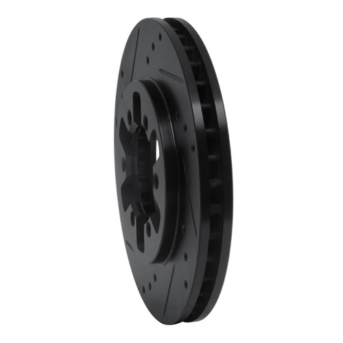 R1 85-12 Nissan NP300 (Mexico) Front Left Drilled & Slotted Black Brake Rotor