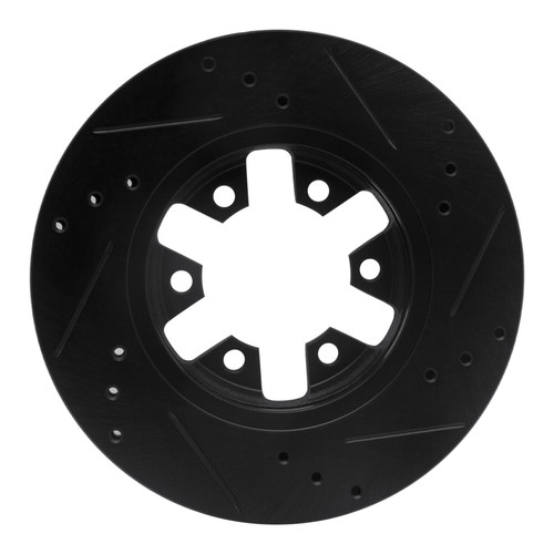 R1 85-12 Nissan NP300 (Mexico) Front Left Drilled & Slotted Black Brake Rotor