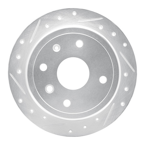 R1 04-10 Chevrolet Optra (USA/Canada) Rear Left Drilled & Slotted Silver Brake Rotor
