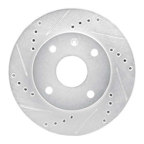 R1 04-10 Chevrolet Optra (Mexico) Front Left Drilled & Slotted Silver Brake Rotor