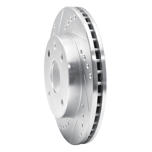 R1 04-10 Chevrolet Optra (Mexico) Front Left Drilled & Slotted Silver Brake Rotor