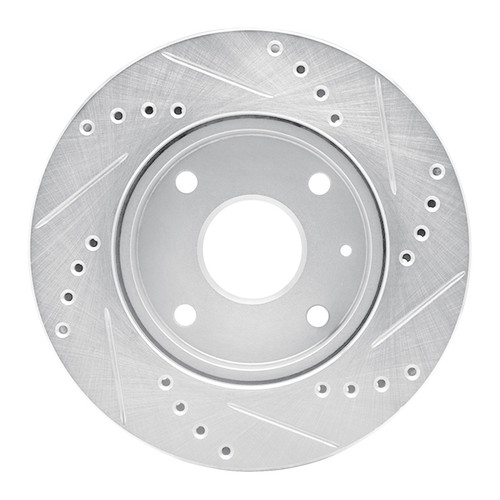 R1 04-10 Chevrolet Optra (Mexico) Front Left Drilled & Slotted Silver Brake Rotor
