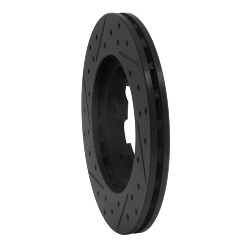 R1 83-85 Nissan 720 DATSUN Front Right Drilled & Slotted Black Brake Rotor