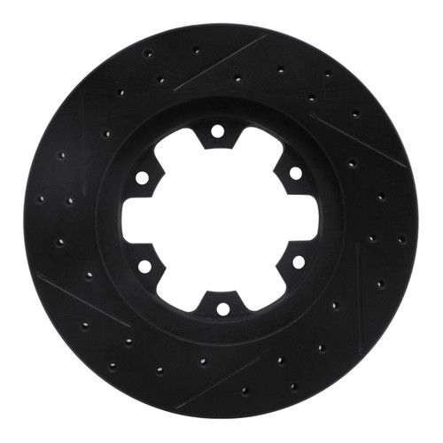 R1 83-85 Nissan 720 DATSUN Front Right Drilled & Slotted Black Brake Rotor