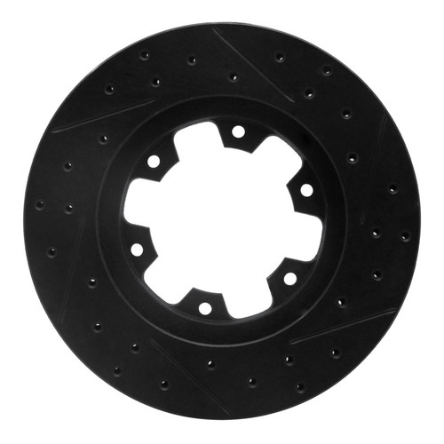 R1 83-85 Nissan 720 DATSUN Front Left Drilled & Slotted Black Brake Rotor