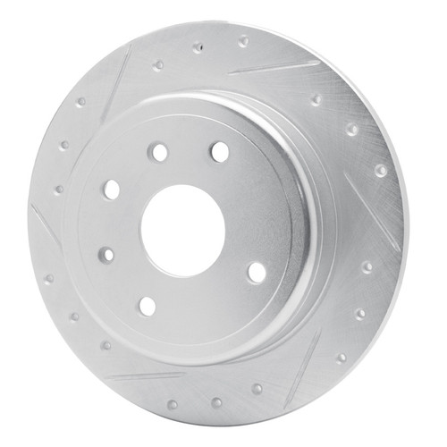 R1 04-10 Chevrolet Epica (USA/Canada) Rear Left Drilled & Slotted Silver Brake Rotor