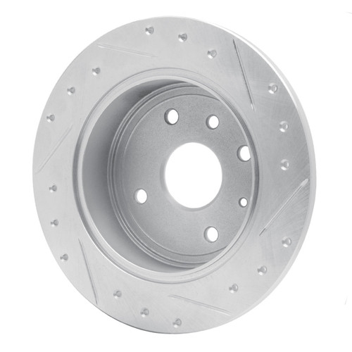 R1 04-10 Chevrolet Epica (USA/Canada) Rear Left Drilled & Slotted Silver Brake Rotor