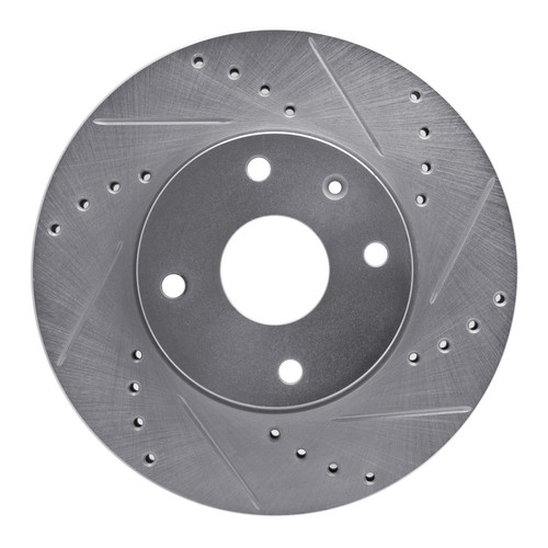 R1 04-10 Chevrolet Epica (Mexico) Front Right Drilled & Slotted Silver Brake Rotor