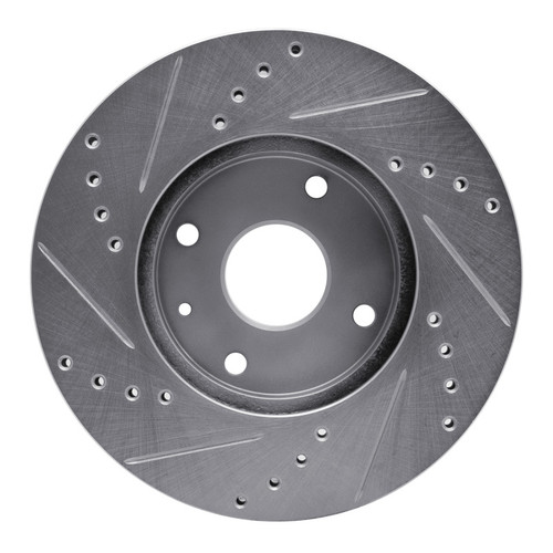 R1 04-10 Chevrolet Epica (Mexico) Front Right Drilled & Slotted Silver Brake Rotor