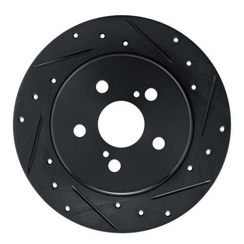 R1 19-25 Toyota Corolla (Mexico) Rear Right Drilled & Slotted Black Brake Rotor