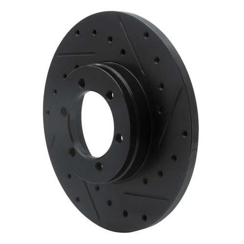 R1 78-82 Nissan 620 Pickup Front Right Drilled & Slotted Black Brake Rotor