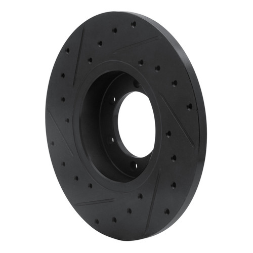 R1 78-82 Nissan 620 Pickup Front Right Drilled & Slotted Black Brake Rotor