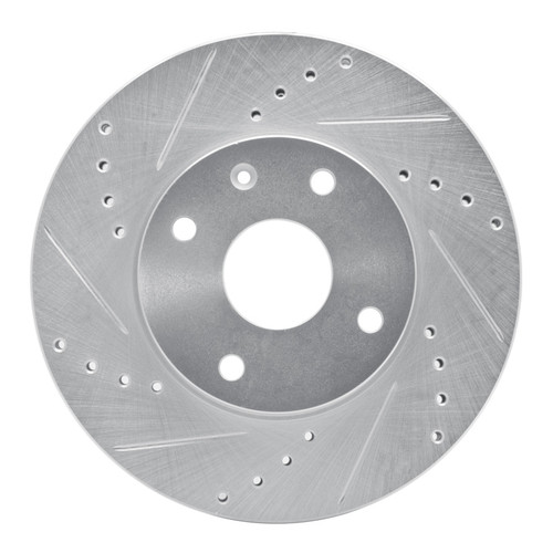 R1 04-10 Chevrolet Epica (USA/Canada) Front Left Drilled & Slotted Silver Brake Rotor