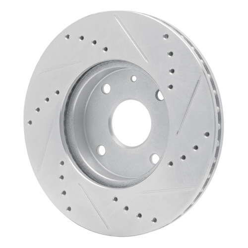 R1 04-10 Chevrolet Epica (USA/Canada) Front Left Drilled & Slotted Silver Brake Rotor