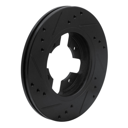 R1 84-86 Nissan 300ZX Front Right Drilled & Slotted Black Brake Rotor