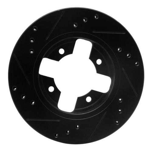 R1 84-86 Nissan 300ZX Front Right Drilled & Slotted Black Brake Rotor