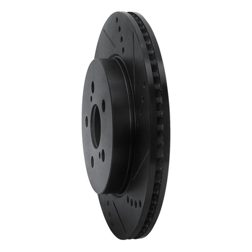 R1 19-25 Toyota Corolla (Mexico) Front Right Drilled & Slotted Black Brake Rotor